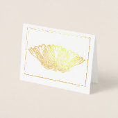 Einfach elegantes Gold- oder Silberblumendekor Folienkarte (Vorderseite)