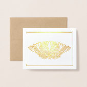 Einfach elegantes Gold- oder Silberblumendekor Folienkarte (Vorderseite mit Umschlag)