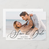 Einfach elegantes Hochzeitssemble-FOTO Save The Date (Vorne/Hinten)