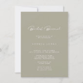 Einfach elegantes Minimalistisches Bridal Brunch E Einladung (Vorderseite)
