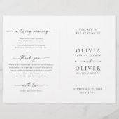 Einfach elegantes Minimalistisches Hochzeitsprogra (Vorderseite)