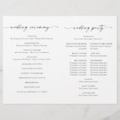 Einfach elegantes Minimalistisches Hochzeitsprogra (Rückseite)