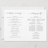 Einfach elegantes Minimalistisches Hochzeitsprogra Einladung (Rückseite)