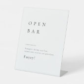 Einfach elegantes, modernes HochzeitsOpen Bar Sockelschild (Vorderseite)