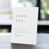 Einfach elegantes, modernes HochzeitsOpen Bar Sockelschild