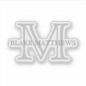 Einfach elegantes Monogramm für Gray Personal Aufkleber (Vorderseite)