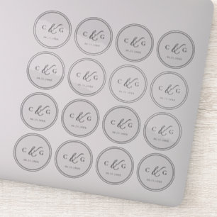 Einfach elegantes Monogramm Moderne Hochzeit trans Aufkleber