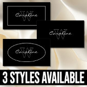 Einfach elegantes Monogramm Schwarz-weiß Visitenkarte