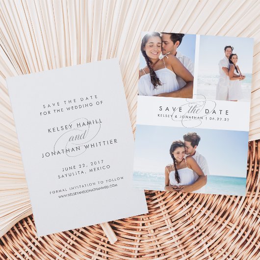 Einfach elegantes Multi-Foto Save the Date