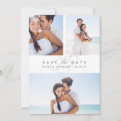 Einfach elegantes Multi-Foto Save the Date (Vorderseite)