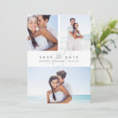 Einfach elegantes Multi-Foto Save the Date (Stehend Vorderseite)