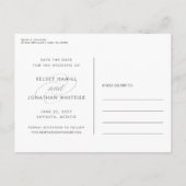 Einfach elegantes Multi-Foto Save the Date Ankündigungspostkarte (Rückseite)