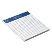 Einfach elegantes Navy Lined Monogram Business Notizblock (angewinkelt)