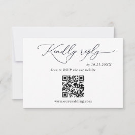 Einfach elegantes QR-FOTO für Minimalistische Hoch RSVP Karte