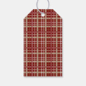 Einfach Elegantes Red & Tan Kariert Snowflake-Gesc Geschenkanhänger (Rückseite)