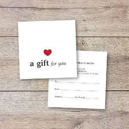 Einfach Elegantes Rotes Herz Weißer Schönheitssalo Quadratische Visitenkarte