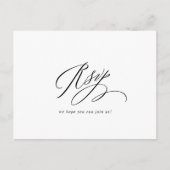 Einfach elegantes Schwarz-Weiß-Hochzeit-RSVP Postkarte (Vorderseite)