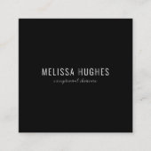 Einfach elegantes Schwarz-Weiß-Quadrat Quadratische Visitenkarte (Vorderseite)