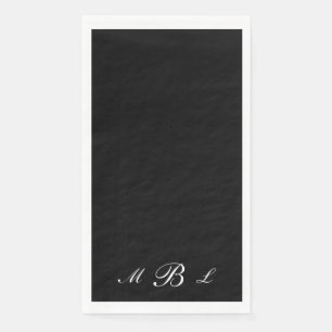 Einfach elegantes Schwarzes Script Monogram Serviette