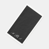 Einfach elegantes Schwarzes Script Monogram Serviette (Ecke)