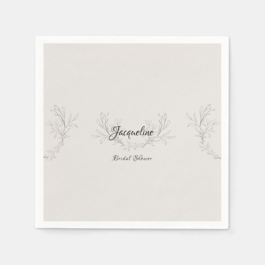 Einfach elegantes Script-neutrales Brautparty Serviette (Vorderseite)