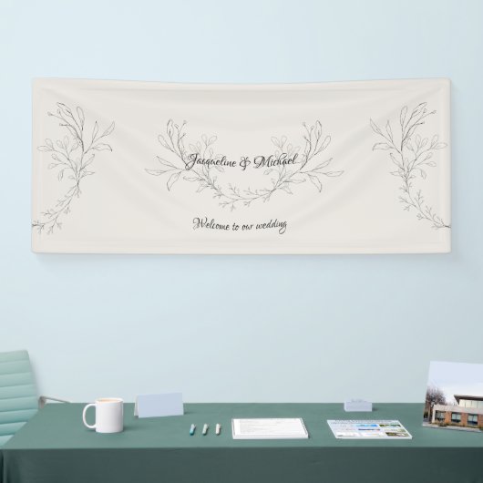 Einfach elegantes Script-neutrales Hochzeitwillkom Banner (Messe)