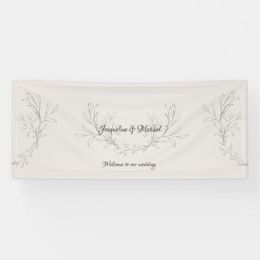 Einfach elegantes Script-neutrales Hochzeitwillkom Banner (Horizontal)