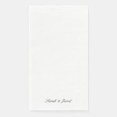 Einfach elegantes Skript Name White Wedding Gast Serviette (Vorderseite)