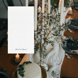 Einfach elegantes Skript Name White Wedding Gast Serviette