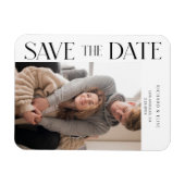 Einfach elegantes Typografie-Foto Save the Date Magnet (Horizontal)