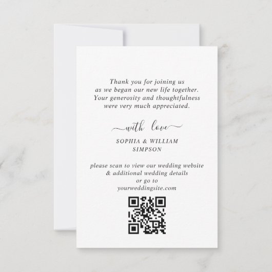 Einfach elegantes Wedding Hearts einfaches Foto Dankeskarte (Rückseite)