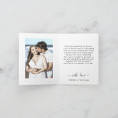 Einfach elegantes Wedding Hearts Simple 2 Foto Dankeskarte (Innenseite)