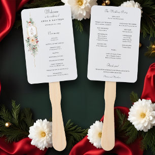 Einfach elegantes Weihnachts-Floral Monogram-Progr Fächer