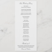 Einfach elegantes Weihnachts-Floral Monogram-Progr Programm (Rückseite)