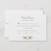 Einfach elegantes Weihnachts-Floral Monogram-UAWG RSVP Karte (Vorderseite)