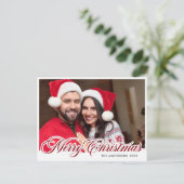 Einfach elegantes Weihnachts-FOTO Gruß Urlaub Postkarte (Stehend Vorderseite)