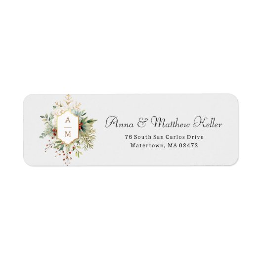 Einfach elegantes Weihnachtsblumenmonogramm (Vorne)