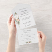 Einfach elegantes Weihnachtsblumenmonogramm All In One Einladung (Abreißen)