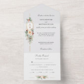 Einfach elegantes Weihnachtsblumenmonogramm All In One Einladung (Innen Boden)