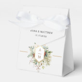 Einfach elegantes Weihnachtsblumenmonogramm Geschenkschachtel (Vorderseite)