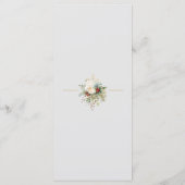 Einfach elegantes Weihnachtsblumenmonogramm Menükarte (Rückseite)