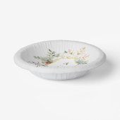 Einfach elegantes Weihnachtsblumenmonogramm Pappteller (Gewinkelt)