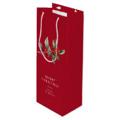 Einfach Elegantes Weihnachtswasser Botanisch Geschenktüte Für Weinflaschen (Vorderseite Schrägansicht)
