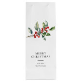 Einfach Elegantes Weihnachtswasser Botanisch Geschenktüte Für Weinflaschen (Rückseite)