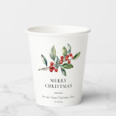 Einfach Elegantes Weihnachtswasser Botanisch Pappbecher (Rückseite)