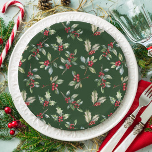 Einfach Elegantes Weihnachtswasser Botanisch Pappteller