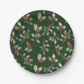 Einfach Elegantes Weihnachtswasser Botanisch Pappteller (Vorderseite)