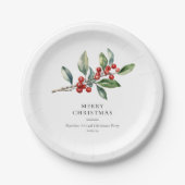 Einfach Elegantes Weihnachtswasser Botanisch Pappteller (Vorderseite)