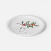 Einfach Elegantes Weihnachtswasser Botanisch Pappteller (Schrägansicht)