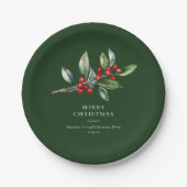 Einfach Elegantes Weihnachtswasser Botanisch Pappteller (Vorderseite)